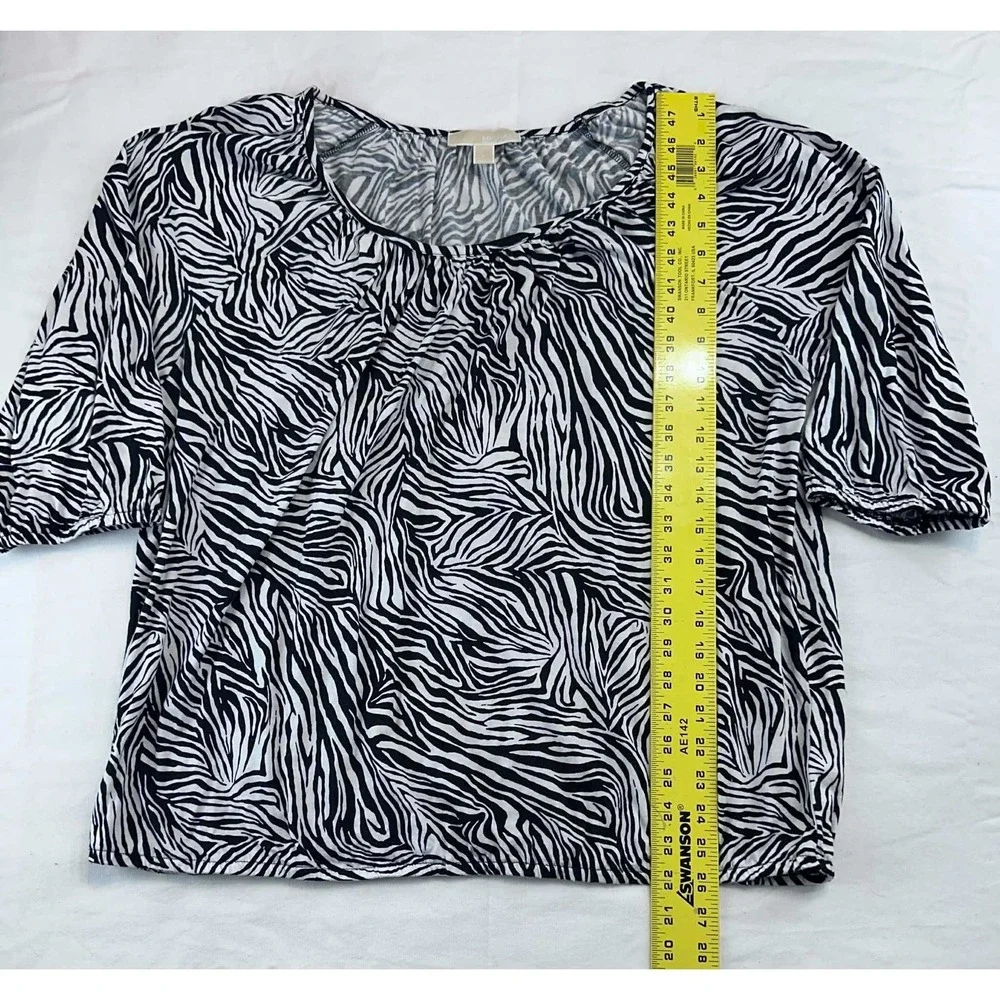 Michael Michael Kors Zebra Print Top Plus Size 2X Modal‎ Cotton Blouse
